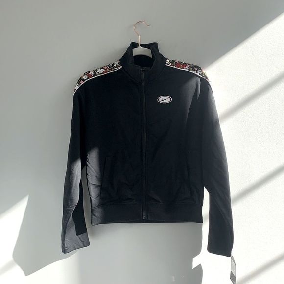 Nike Zip Up Floral Detail Track Jacket - Picture 2 of 10